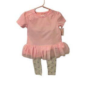 Just One You by Carter's 2-Piece Pink Top Grey Bunny Leggings Size 4T